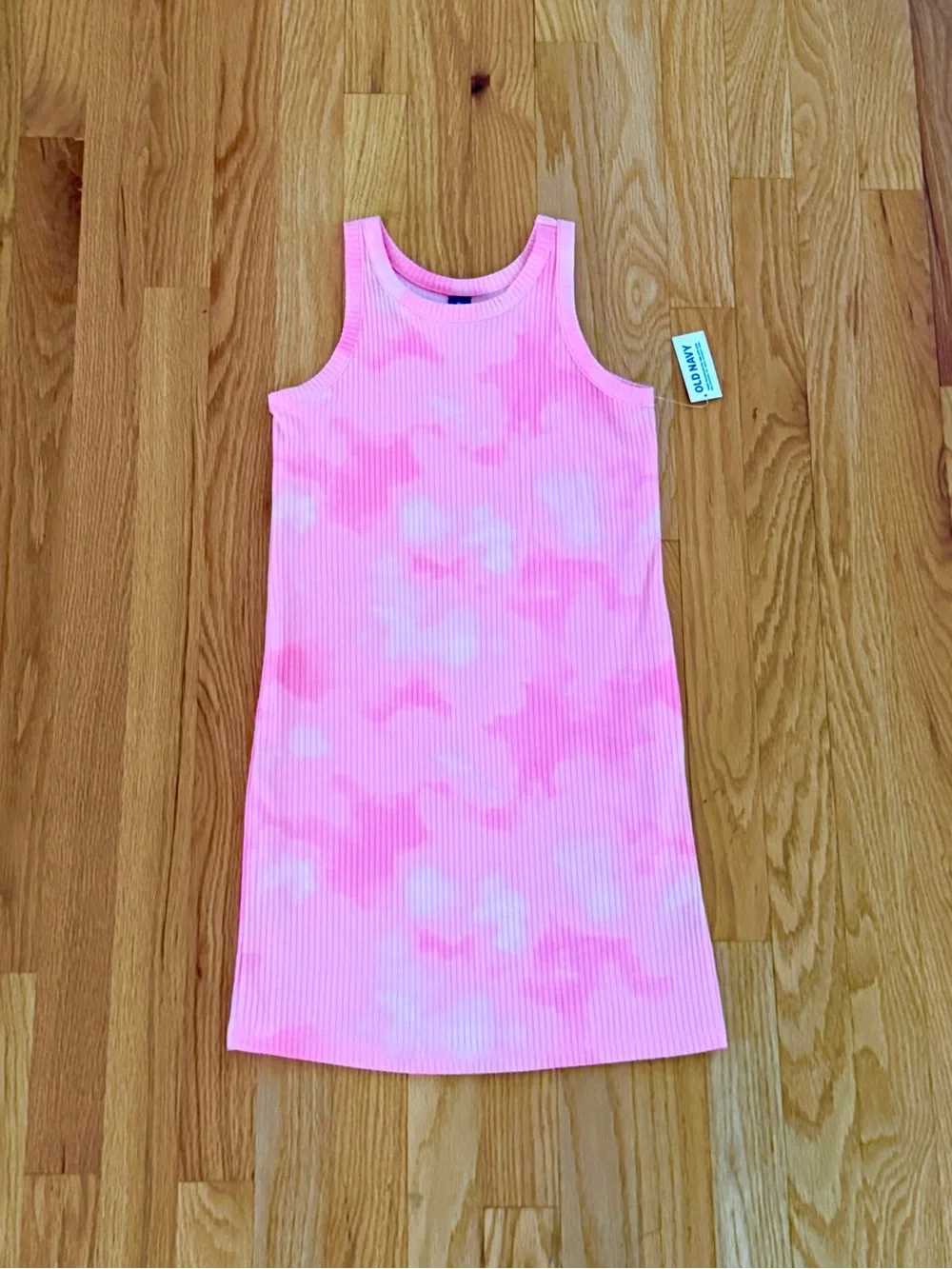 Old Navy Girls Pink Tie-Dye Rib-Knit Tank Dress, Size Medium (8) NWT